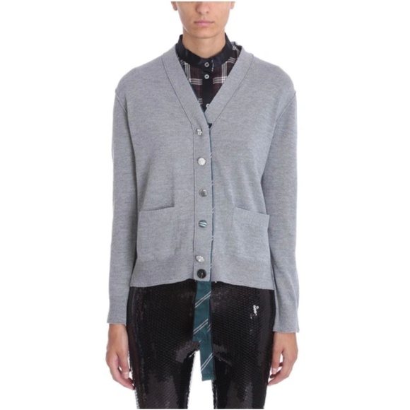MARC JACOBS Grey Wool Jewel Buttons Cardigan - Picture 3 of 11